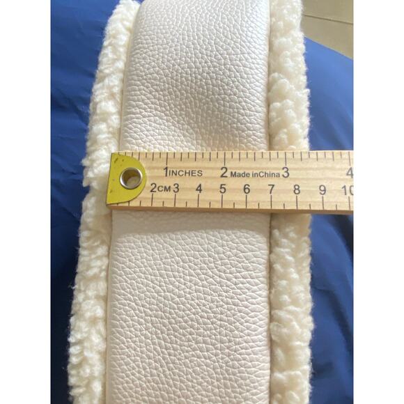 Michael Kors Carmela MD Leather Shearling Pouchette Crossbody Bag - Picture 10 of 11